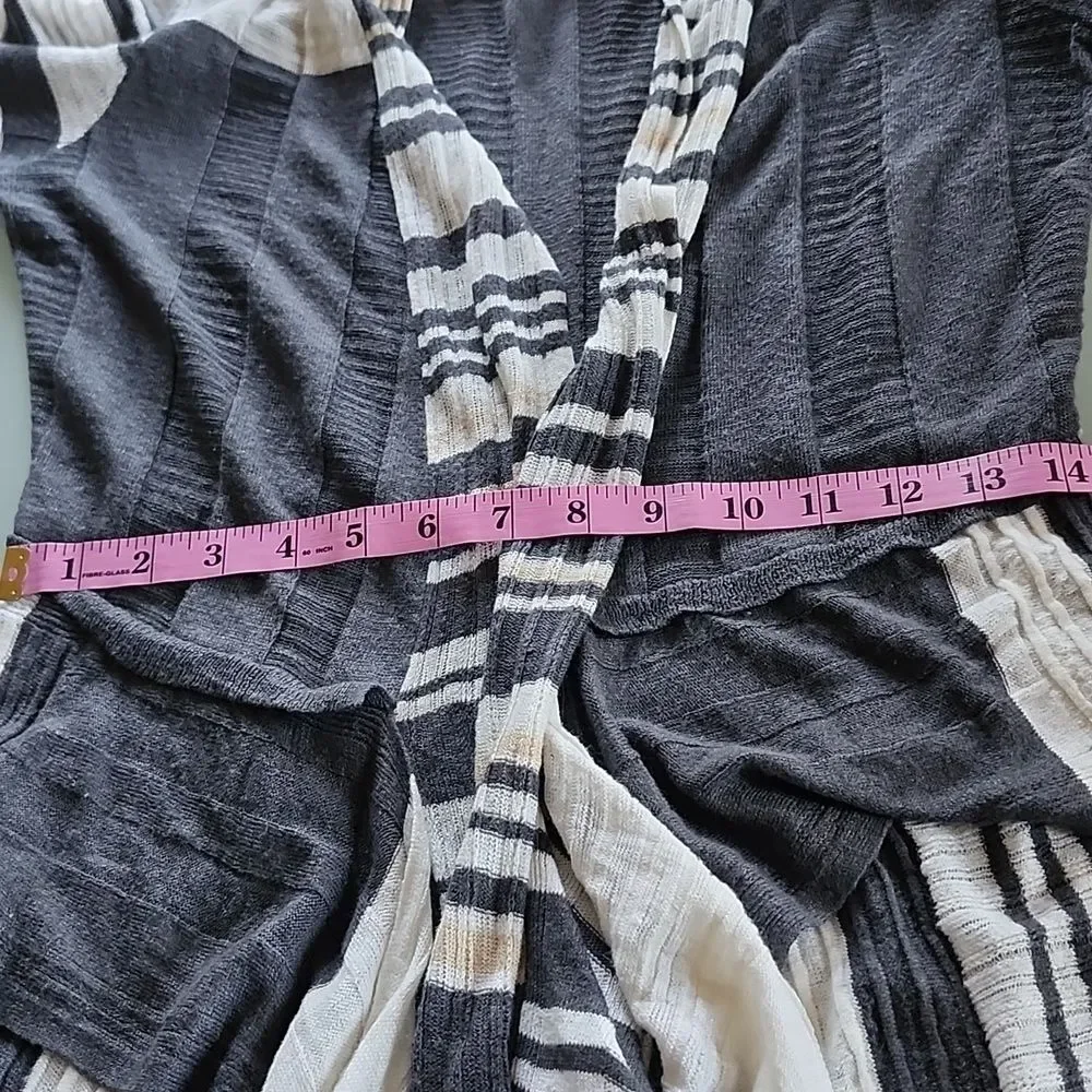 NIC+ZOE  Flyaway Linen Blend Waterfall Drape Boho Hippie‎ Cardigan Size Small